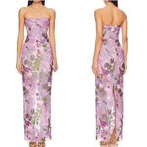 BEST Bronx and Banco Dahlia Lilac Maxi Dress Gown Purple Lavander Sequin Party